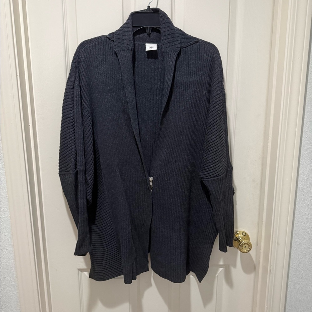 CAbi Charcoal Open-Front Cardigan